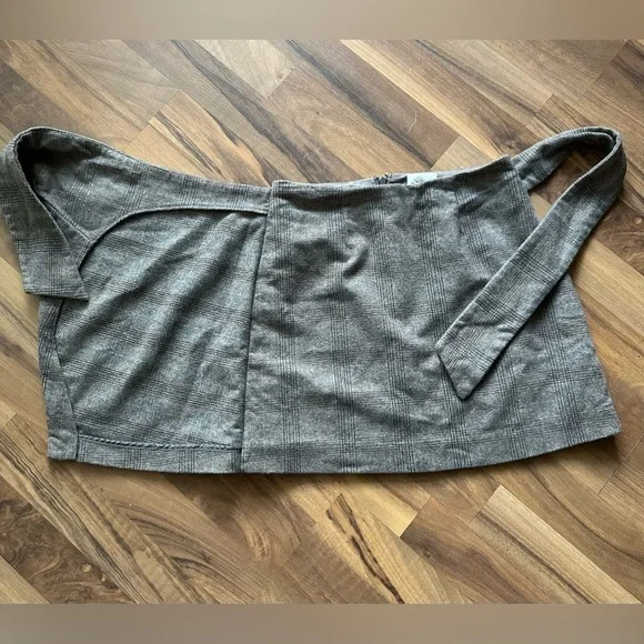 Wilfred by Aritzia Wool and Cashmere blend wrap shirt plaid mini size 0 - Picture 12 of 14